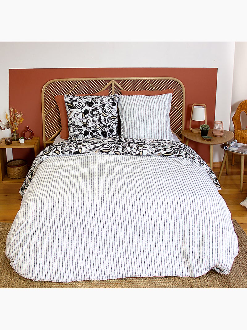 Parure housse de couette 100 % polyester flore Multicolore - Kiabi