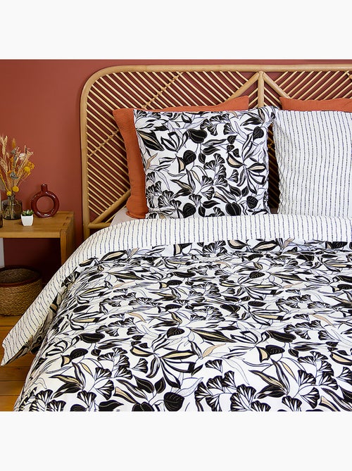 Parure housse de couette 100 % polyester flore - Kiabi