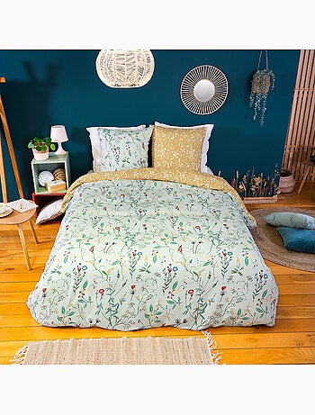 Parure housse de couette 100 % polyester florissane