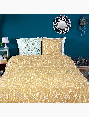 Parure housse de couette 100 % polyester florissane
