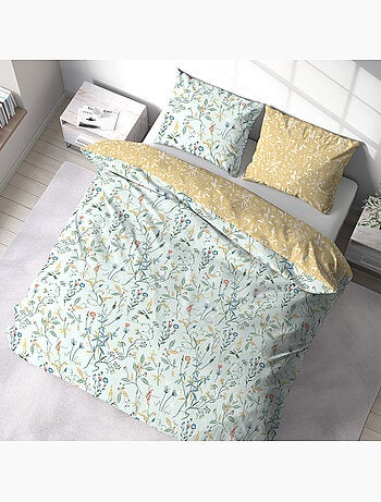Parure housse de couette 100 % polyester florissane