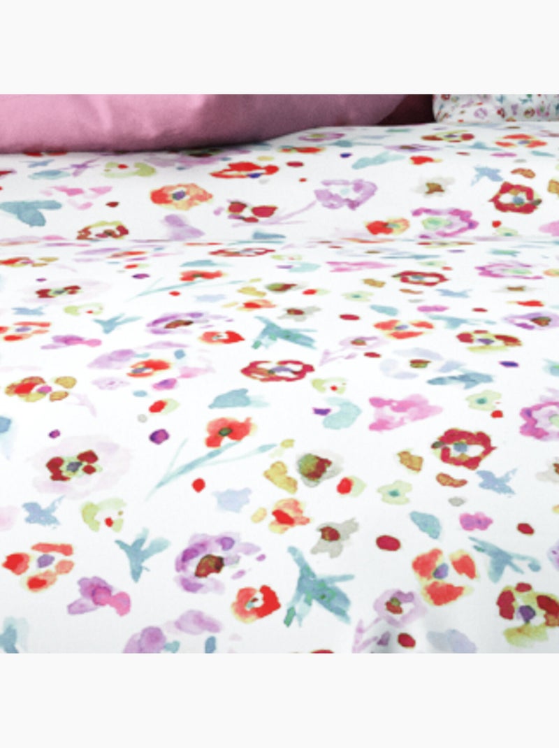 Parure housse de couette 100 % polyester liberty Rose - Kiabi
