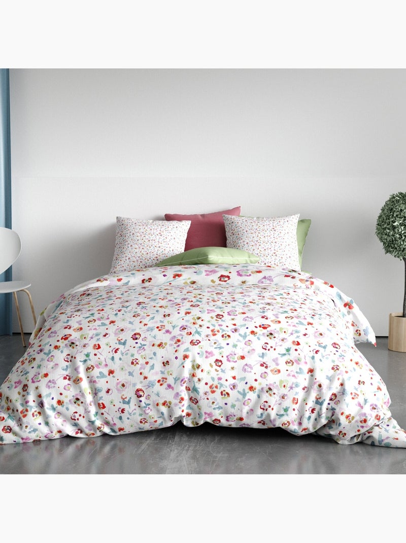 Parure housse de couette 100 % polyester liberty Rose - Kiabi