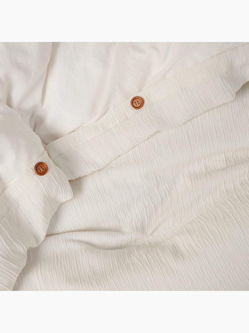 Parure housse de couette 100 % polyester maya Blanc - Kiabi