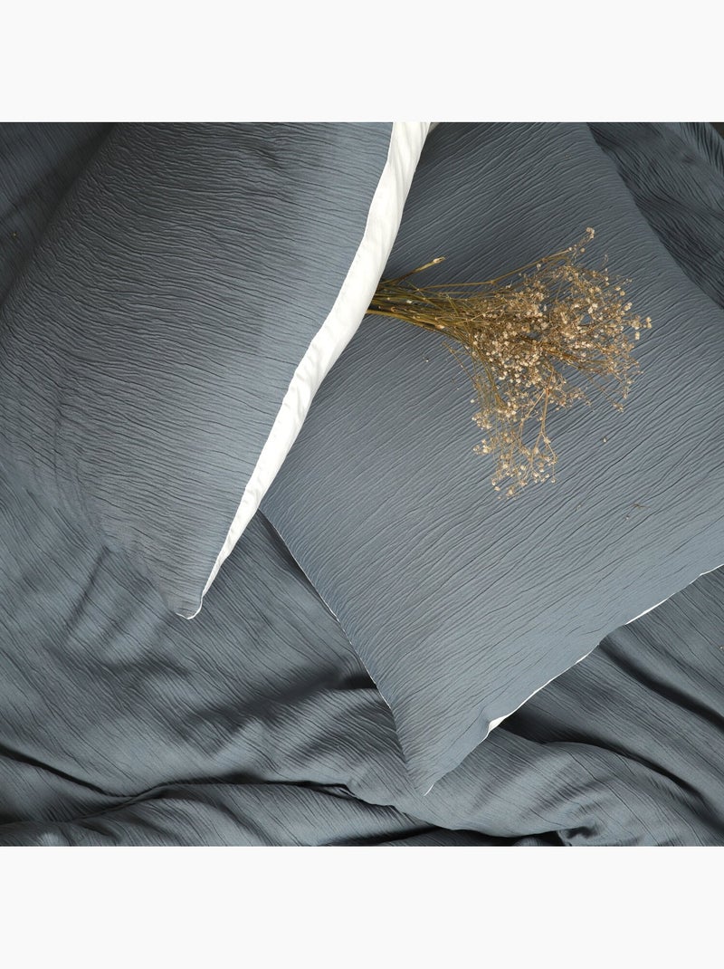 Parure housse de couette 100 % polyester maya Bleu pétrole - Kiabi