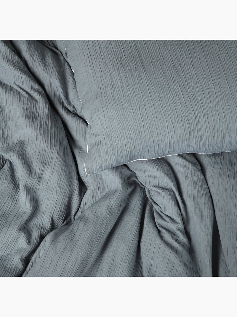 Parure housse de couette 100 % polyester maya Bleu pétrole - Kiabi