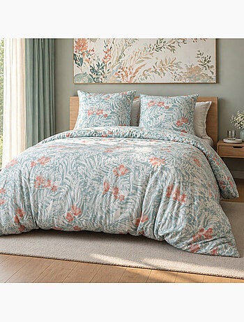 Parure housse de couette 100 % polyester motif floral - Maonav