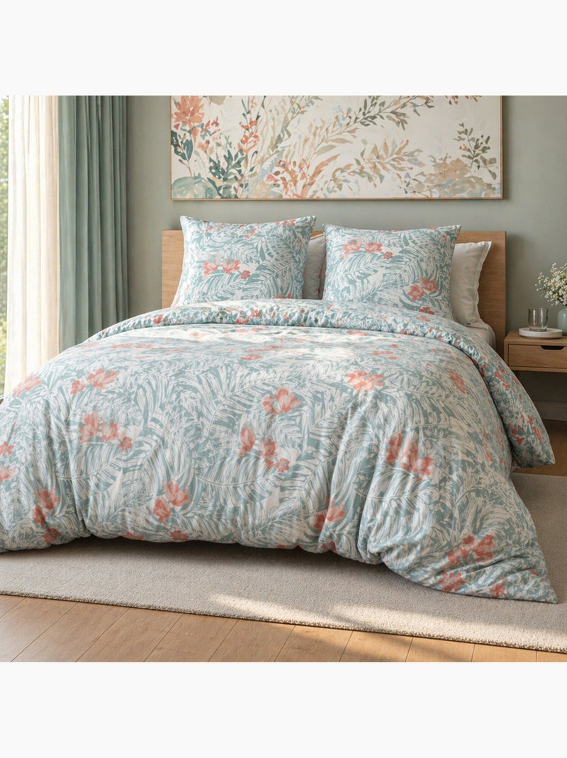 Parure housse de couette 100 % polyester motif floral - Maonav Multicolore - Kiabi