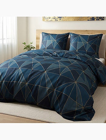 Parure housse de couette 100 % polyester motif géométrique, Kael