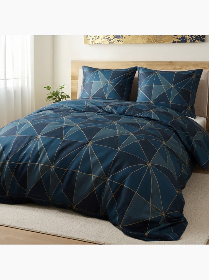 Parure housse de couette 100 % polyester motif géométrique, Kael Multicolore - Kiabi
