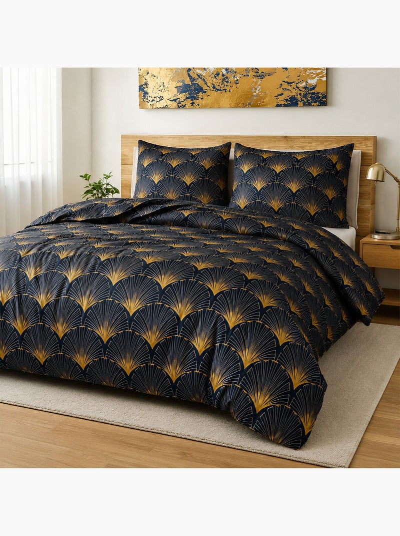 Parure housse de couette 100 % polyester motif, OPERA Multicolore - Kiabi