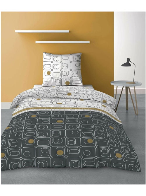 Parure housse de couette 100 % polyester niagagara gold - Kiabi
