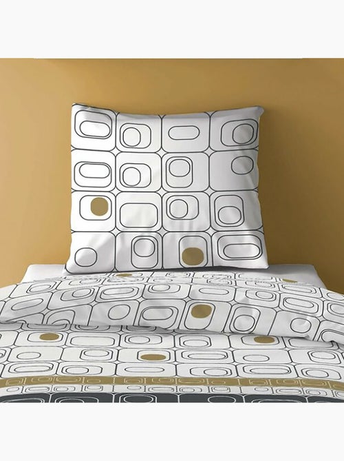 Parure housse de couette 100 % polyester niagagara gold - Kiabi