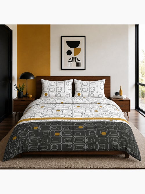 Parure housse de couette 100 % polyester niagara gold - Kiabi Parure housse de couette 100 % polyester niagara gold - Kiabi