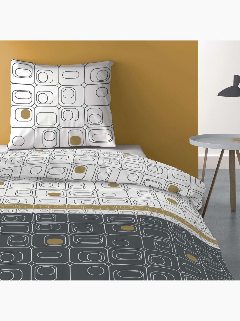 Parure housse de couette 100 % polyester niagara gold Gris - Kiabi