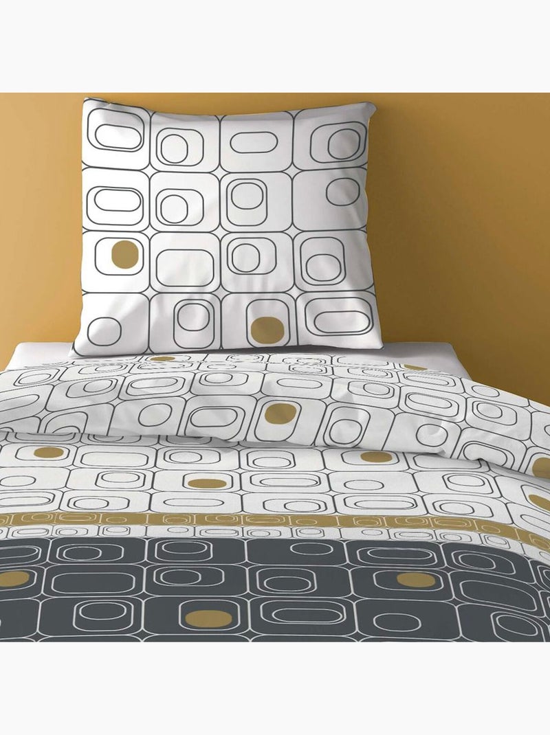 Parure housse de couette 100 % polyester niagara gold Gris - Kiabi