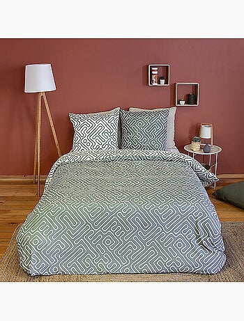 Parure housse de couette 100 % polyester parchemin