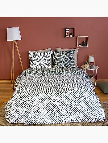 Parure housse de couette 100 % polyester parchemin