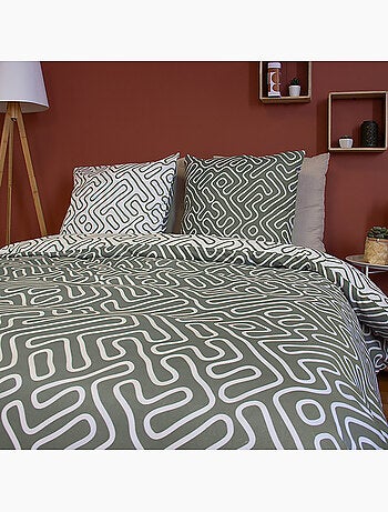 Parure housse de couette 100 % polyester parchemin