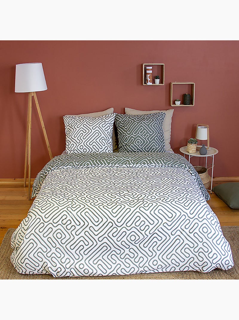 Parure housse de couette 100 % polyester parchemin Multicolore - Kiabi