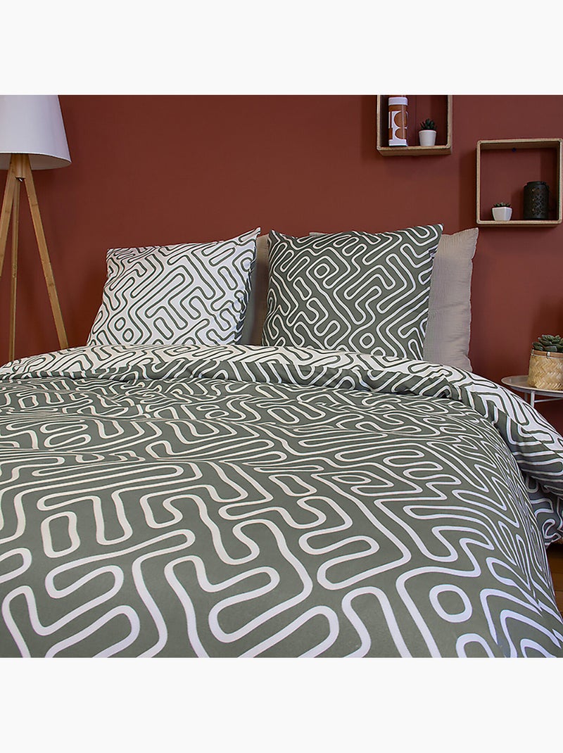 Parure housse de couette 100 % polyester parchemin Multicolore - Kiabi