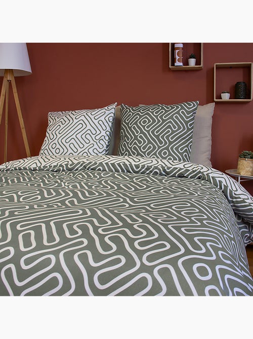 Parure housse de couette 100 % polyester parchemin - Kiabi