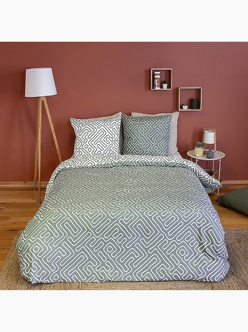 Parure housse de couette 100 % polyester parchemin - Kiabi