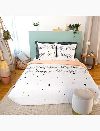 Parure housse de couette 100 % polyester positive
