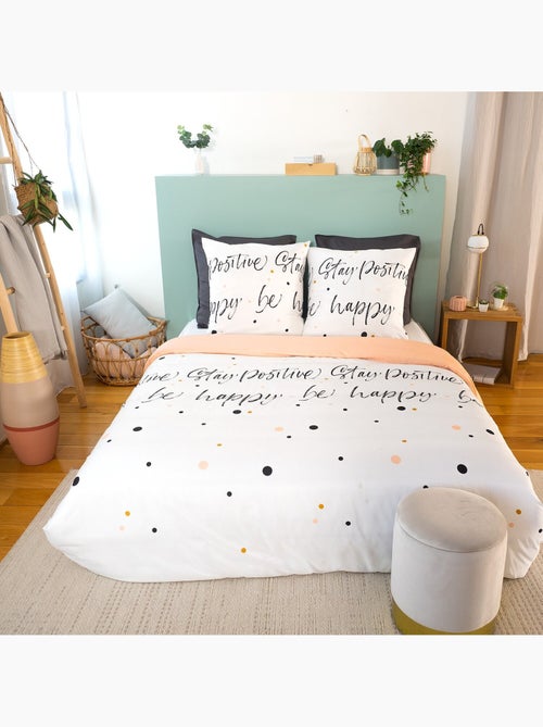 Parure housse de couette 100 % polyester positive - Kiabi