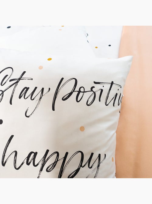 Parure housse de couette 100 % polyester positive - Kiabi