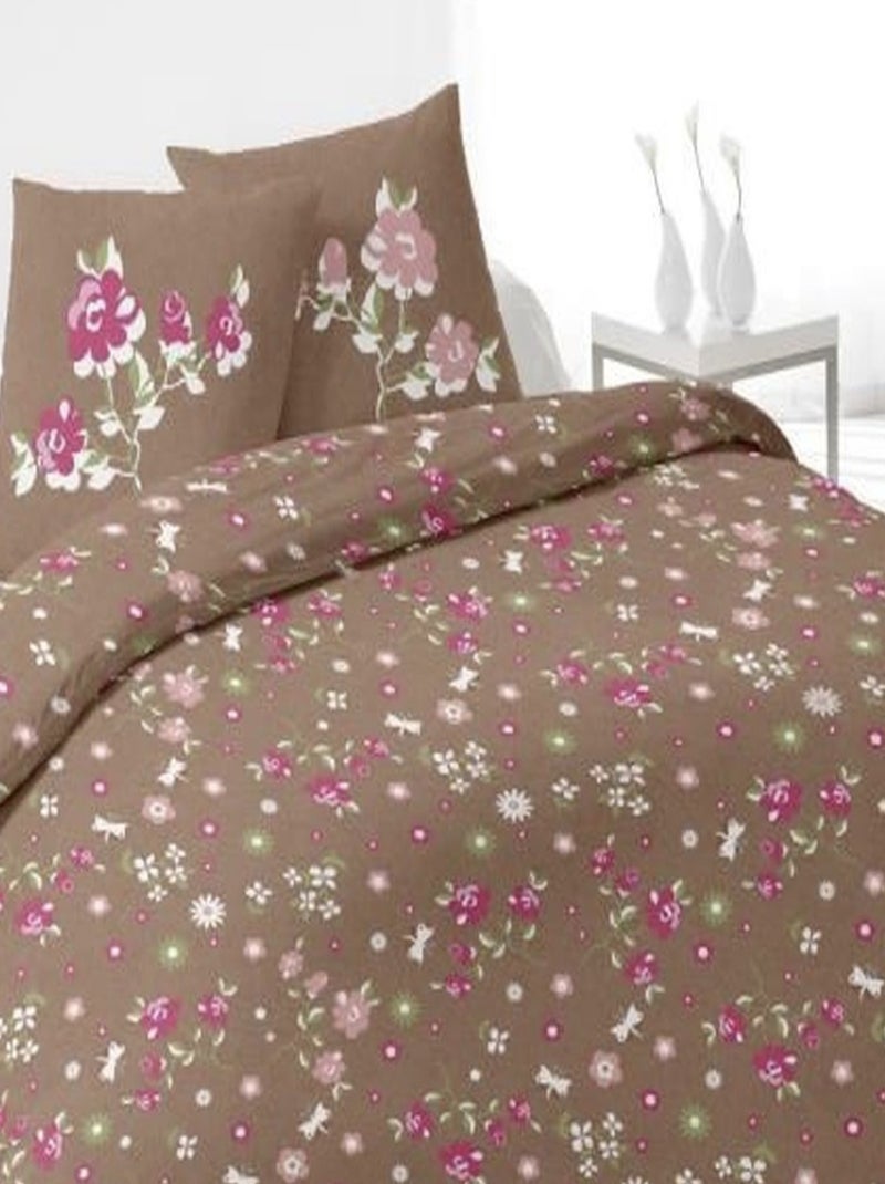 Parure housse de couette 100 % polyester vaxo Beige - Kiabi