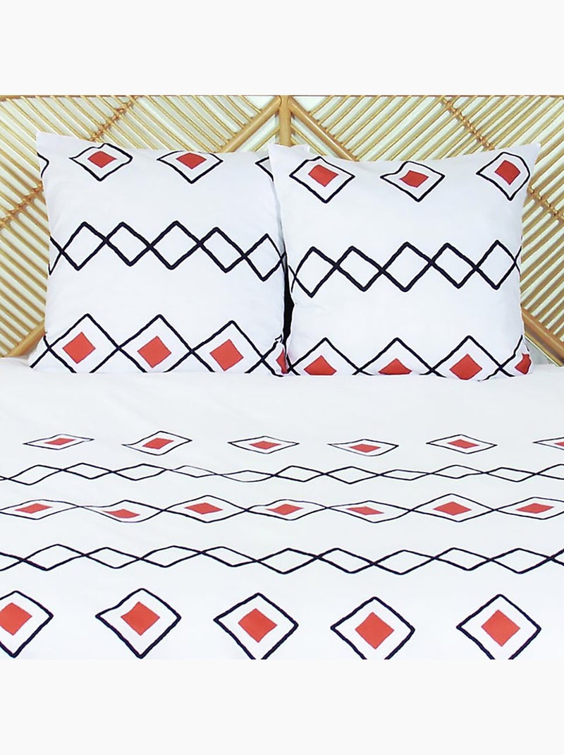 Parure housse de couette 100 % polyester zest Rouge - Kiabi