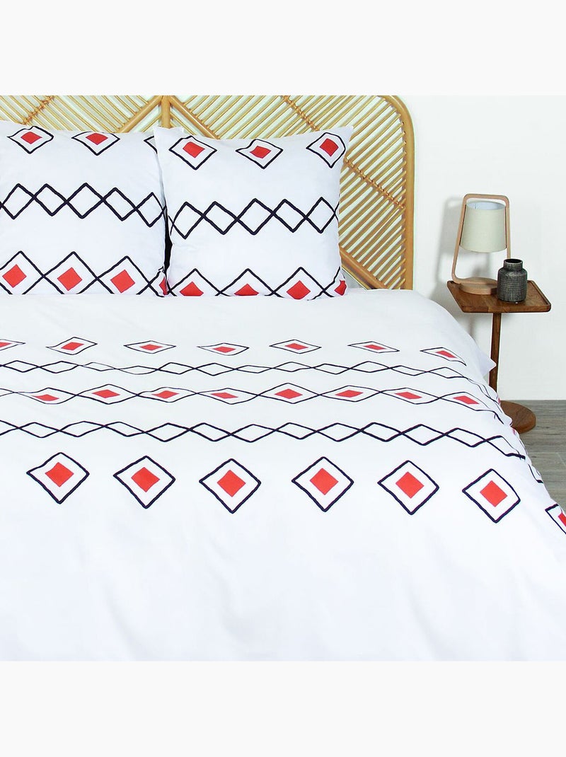 Parure housse de couette 100 % polyester zest Rouge - Kiabi