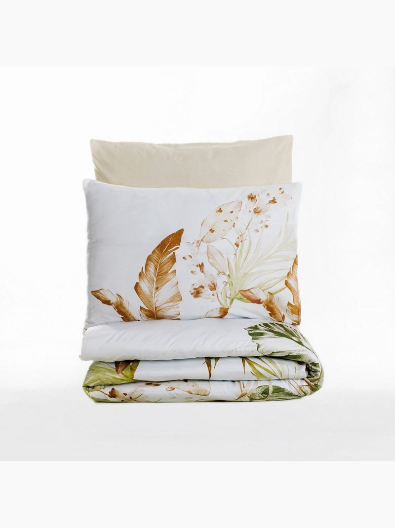 Parure housse de couette 100% satin de coton - Luster Multicolore - Kiabi