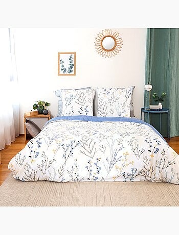 Parure housse de couette 100 % satin de coton fanille