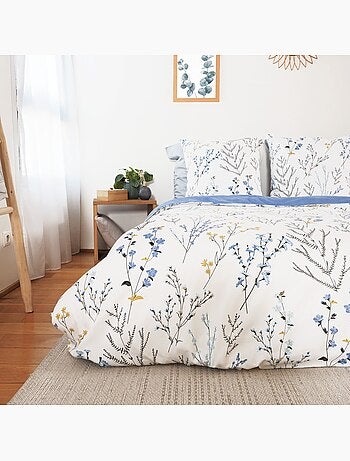 Parure housse de couette 100 % satin de coton fanille