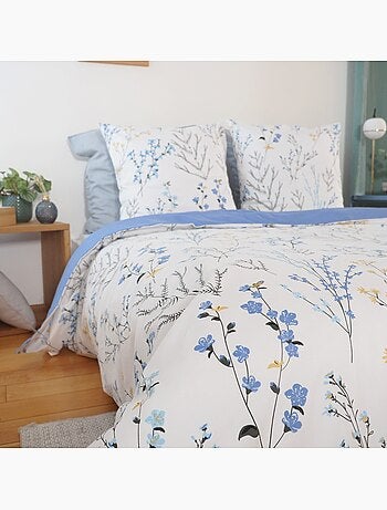 Parure housse de couette 100 % satin de coton fanille