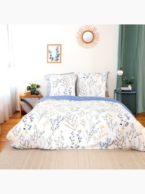 Parure housse de couette 100 % satin de coton fanille - Kiabi
