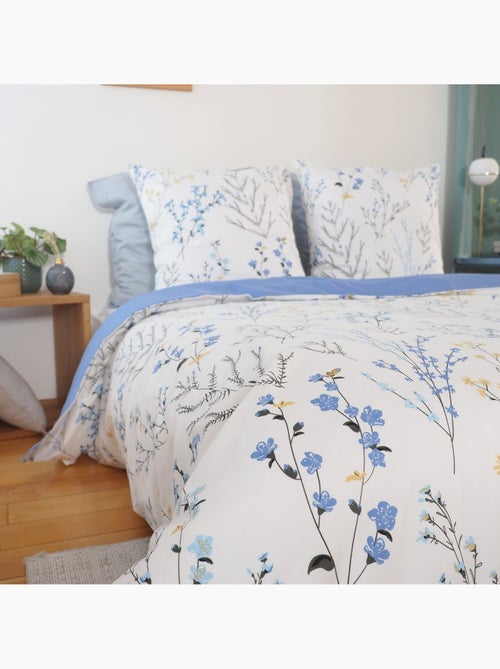 Parure housse de couette 100 % satin de coton fanille - Kiabi