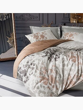 Parure housse de couette 100% satin de coton feuillages - Blatt