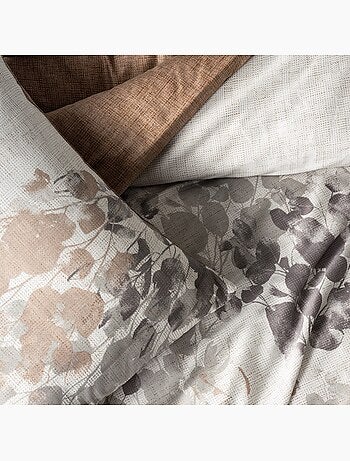 Parure housse de couette 100% satin de coton feuillages - Blatt
