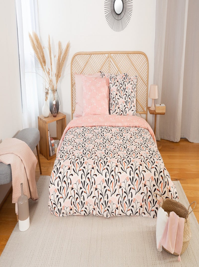 Parure housse de couette 100 % satin de coton joy Bleu - Kiabi