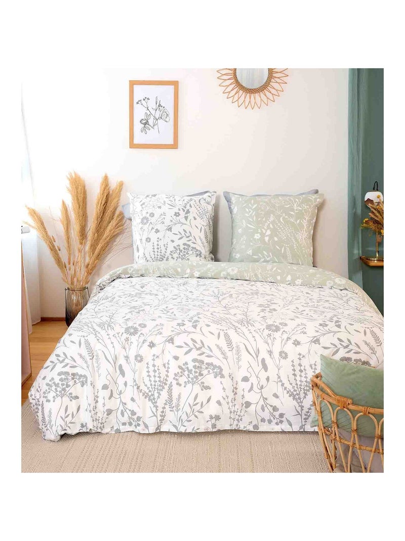 Parure housse de couette 100 % satin de coton susie Blanc - Kiabi