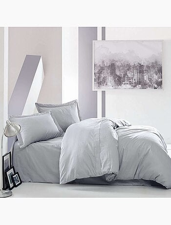 Parure housse de couette 100% satin de coton Uni - Elegant