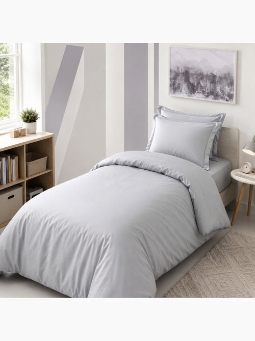 Parure housse de couette 100% satin de coton unie - Elegant - Kiabi