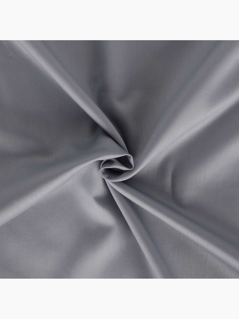 Parure housse de couette 100% satin de coton unie - Elegant Gris - Kiabi