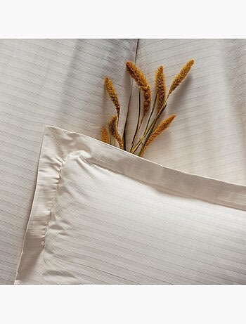 Parure housse de couette 100% satin de coton unie - Stripe