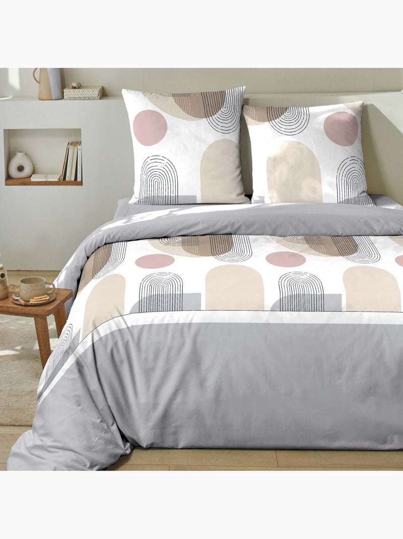 Parure housse de couette 140x200 cm 100% coton, SIMO Blanc - Kiabi