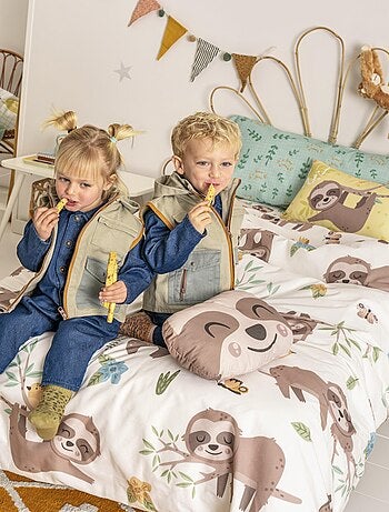 Parure housse de couette 2 pi?ces Happy sloth "Happyfriday