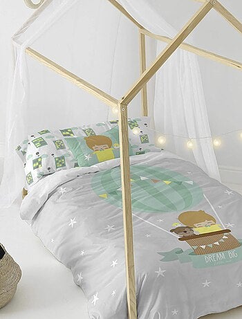 Parure housse de couette 2 pièces Air balloon "Happyfriday